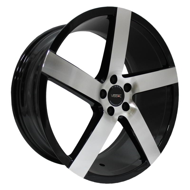 Литой колесный диск Vissol V-080R Black with Machined Face 8,5x19 5x114,3 ET15 D73,1