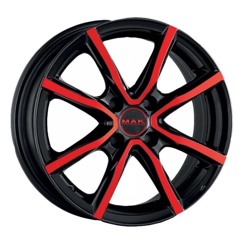 Литой колесный диск MAK Milano Black and Red 7,0x17 5x114,3 ET40 D76
