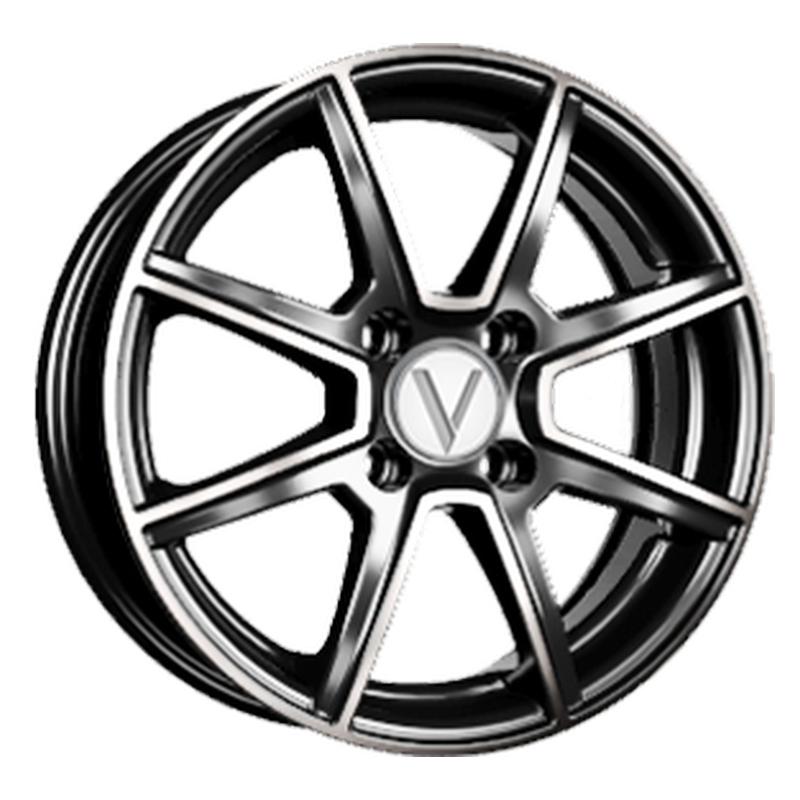 Литой колесный диск Вектор K101 алмаз черный 5,5x14 4x100 ET38 D67,1