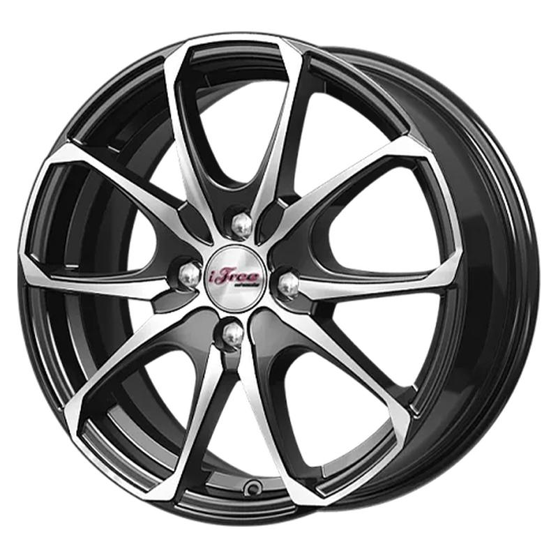 Литой колесный диск iFree Такеши KC877 блэк джек 6,0x16 4x100 ET35 D67,1