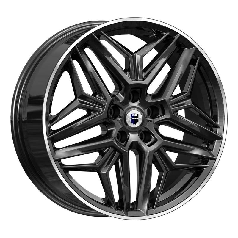 Литой колесный диск K&K КС1038 Колумб алмаз черный 7,0x19 5x108 ET33 D60,1