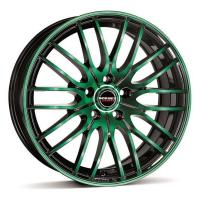 Литой колесный диск Borbet CW4 black green glossy 8,0x17 5x112 ET48 D72,5